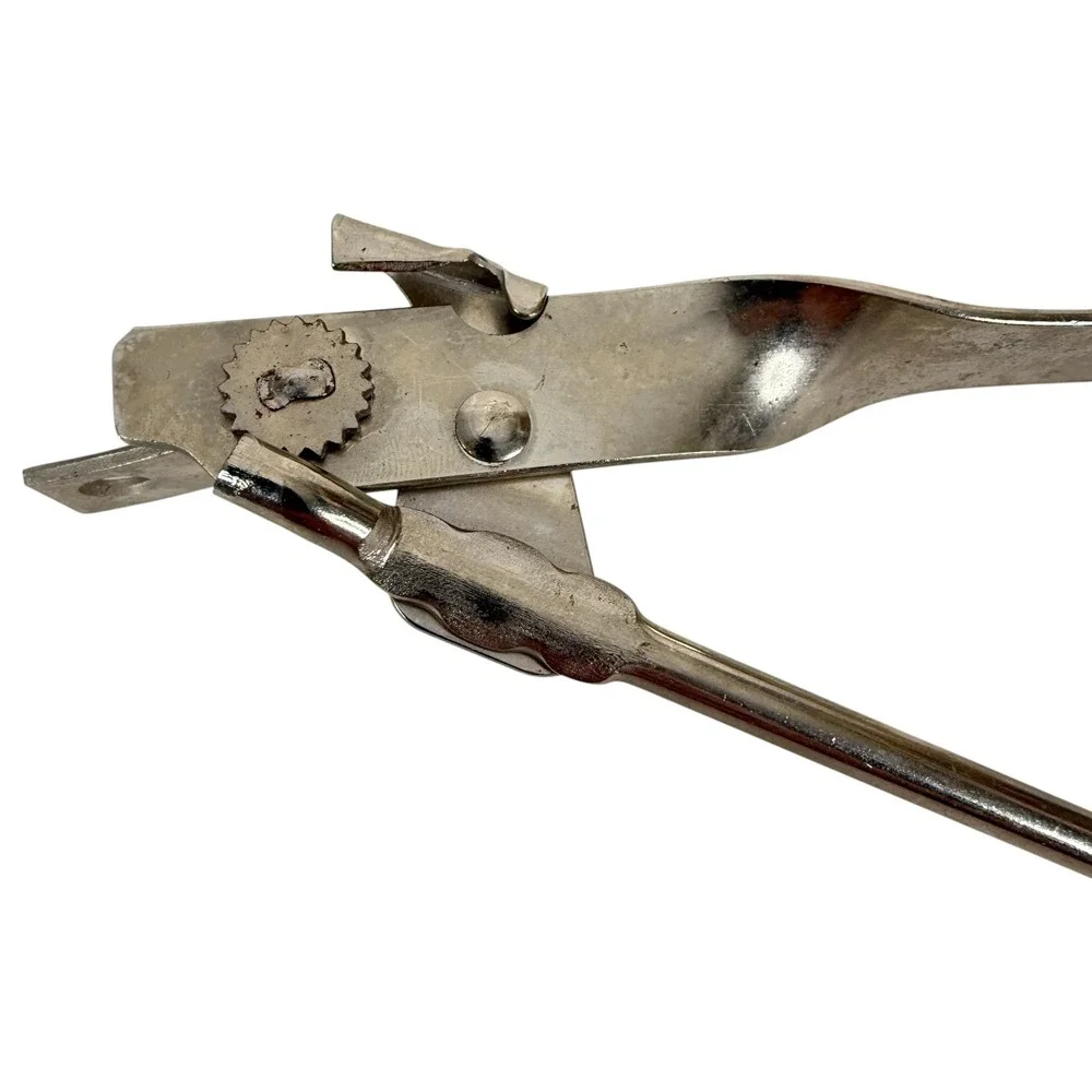 2 Vintage Can Bottle Openers Miracle Roll 881 And Heuck Hand Held Metal Made USA